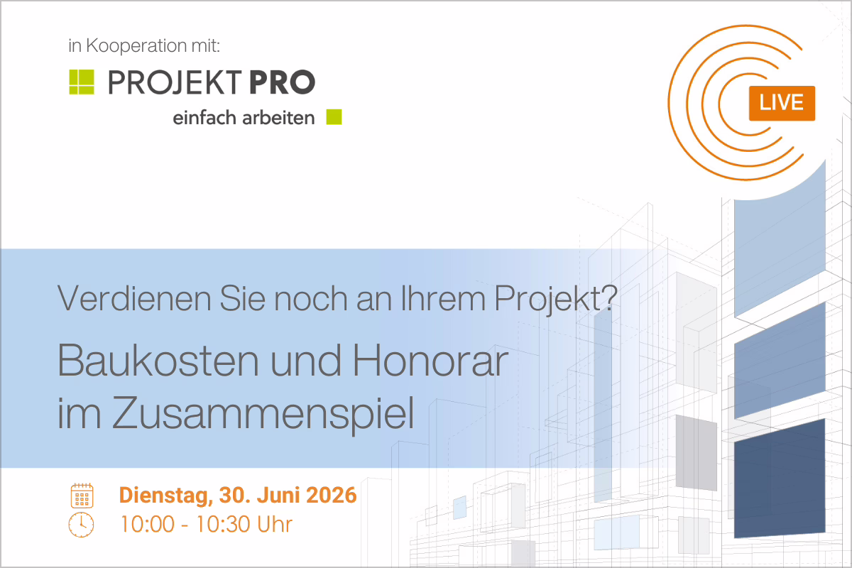 ORCA AVA & PROJEKT PRO HOAI Baukosten Webinar