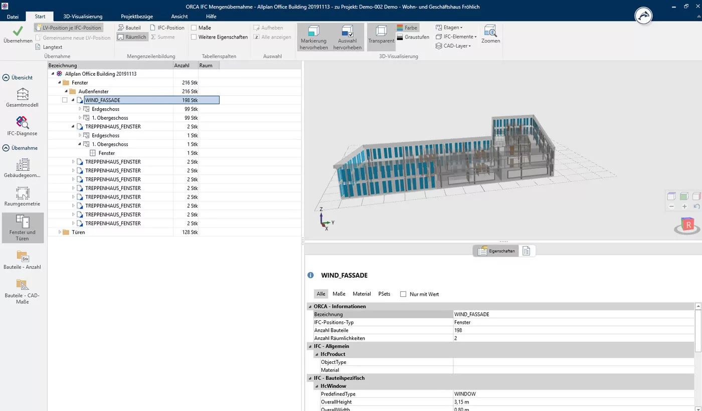 Allplan Office Building Fenster Screenshot